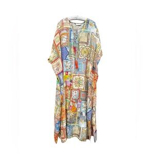 Johnny Was Multicolor Patchwork Swim Coverup
